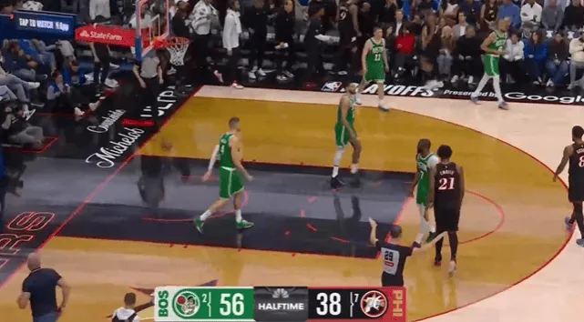 mk体育-凯尔特人半场56-38领先76人，普里查德18分&amp;amp;恩比德12分